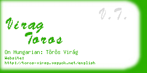 virag toros business card